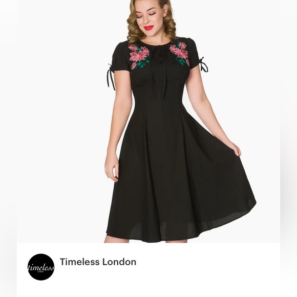 Embroidered Flowers Fit and Flare Noa Dress - Picture 4 of 6